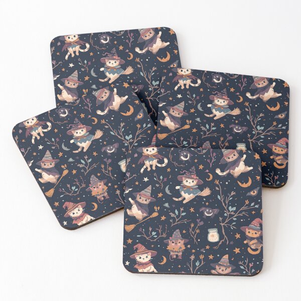 Item preview, Charming Witch Wild Funny Halloween Cats Midnight Forest designed and sold by MoonlitDoodles1.