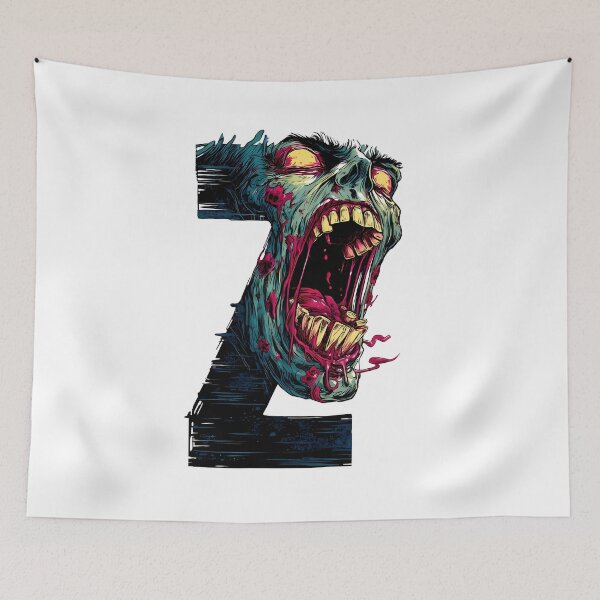 Item preview, Frightening Zombie Head – Horror Illustration on Letter Z designed and sold by DesignArtist.ia.