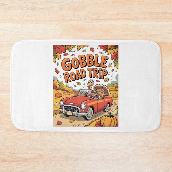 Item preview, Gobble Road Trip – Cute Thanksgiving Turkey in Fall Landscape designed and sold by pod24.