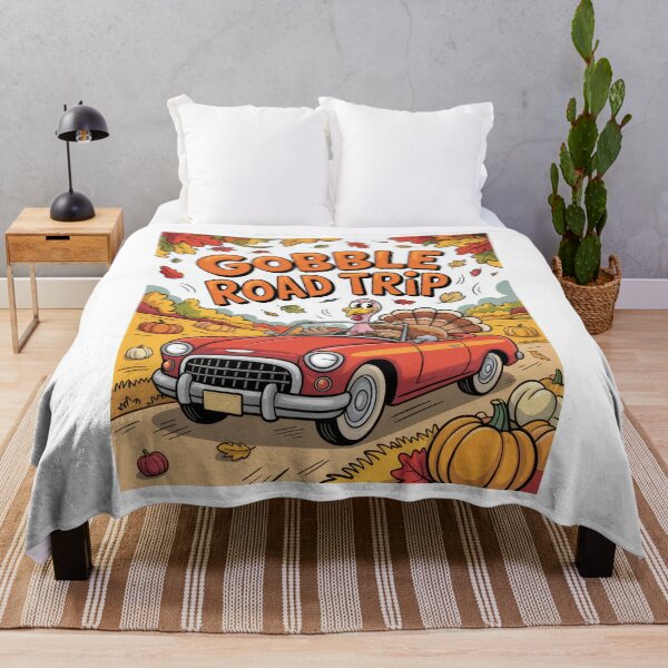 Item preview, Gobble Road Trip – Cute Thanksgiving Turkey in Fall Landscape designed and sold by pod24.