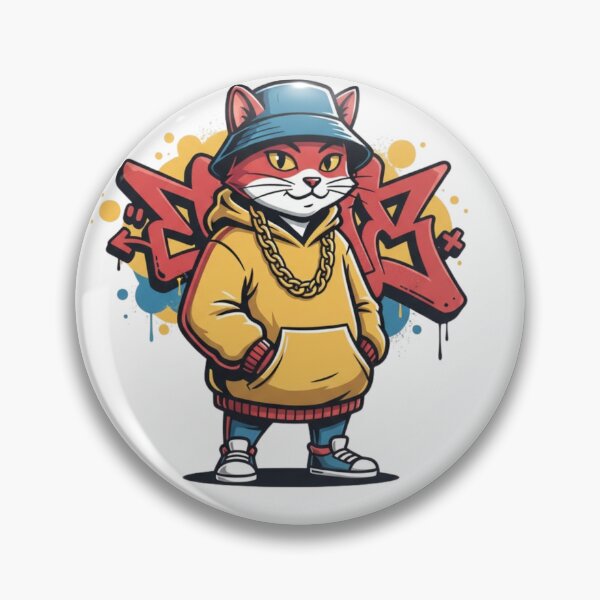 Item preview, Cool Hip-Hop Cat – Retro Streetwear Cat Art – Funny 90s Graffiti Cat Lover Gift Design designed and sold by MadeByACJ.