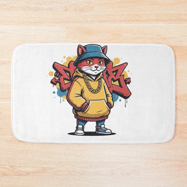 Item preview, Cool Hip-Hop Cat – Retro Streetwear Cat Art – Funny 90s Graffiti Cat Lover Gift Design designed and sold by MadeByACJ.