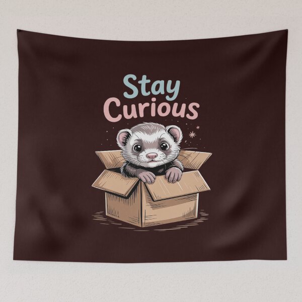 Item preview, Stay Curious Box Ferret designed and sold by BiellaSar.