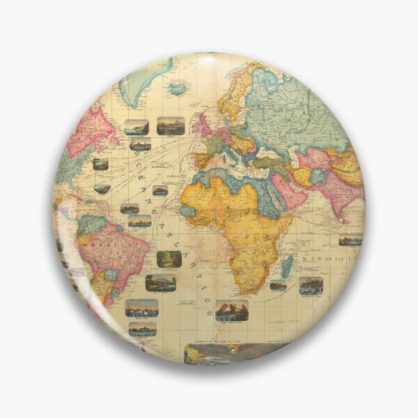Item preview, Beautiful Vintage Pastel Colors World Map designed and sold by easteuromaps.