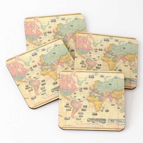 Item preview, Beautiful Vintage Pastel Colors World Map designed and sold by easteuromaps.