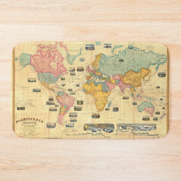 Item preview, Beautiful Vintage Pastel Colors World Map designed and sold by easteuromaps.
