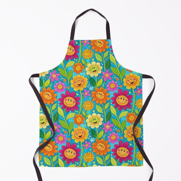 Item preview, Smiling and colorful flowers - Seamless Pattern #7 designed and sold by Second Draft Visuals.