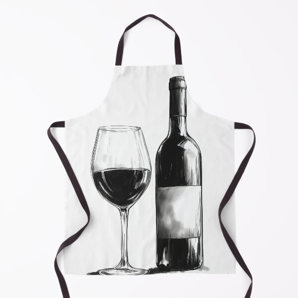 Item preview, Classic Wine Bottle and Glass Sketch designed and sold by Nytheris.