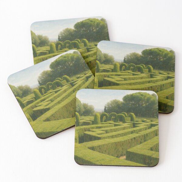 Item preview, Watercolor of the Horta Labyrinth in Barcelona designed and sold by Miradas del Mundo.