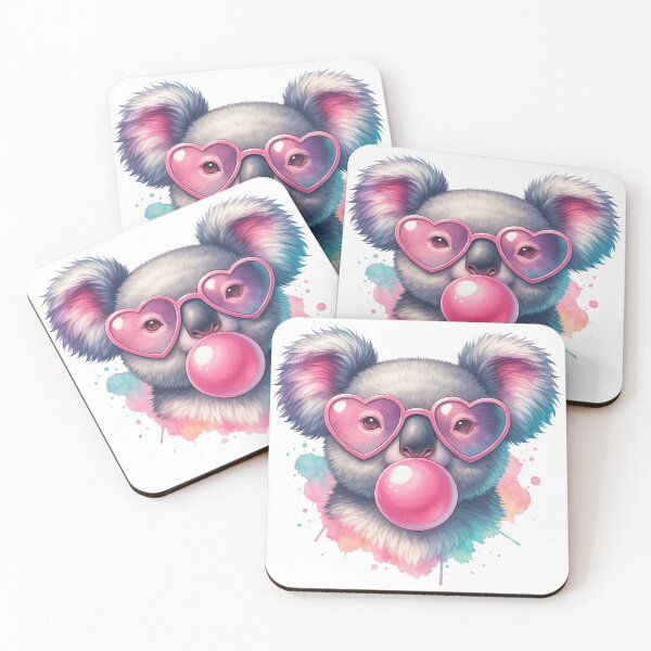 Item preview, Cute Koala with Heart Glasses and Bubblegum Pop Art Design designed and sold by ArtfulWeave.