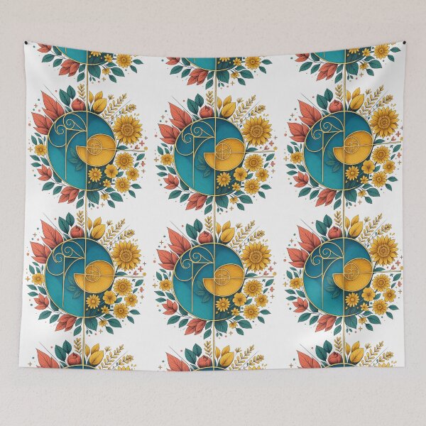 Item preview, Golden Ratio Floral Geometry Art Design designed and sold by ArtfulWeave.