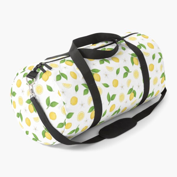 Item preview, Lemons, Leaves and Fruit Slices scattered citrus pattern on a white background designed and sold by HazelFisher.