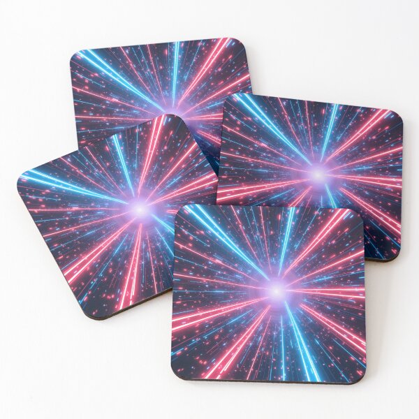Item preview, Electric Blue And Vibrant Pink Light Cosmic Intense Neon Hyperspace Tunnel Design designed and sold by PatternsPalette.