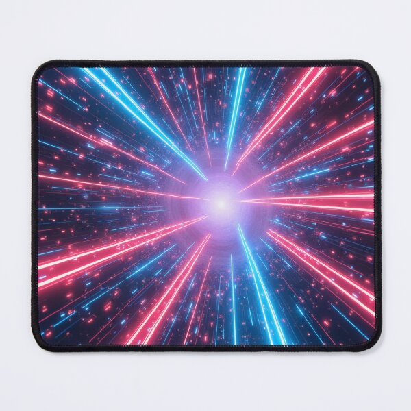 Item preview, Electric Blue And Vibrant Pink Light Cosmic Intense Neon Hyperspace Tunnel Design designed and sold by PatternsPalette.