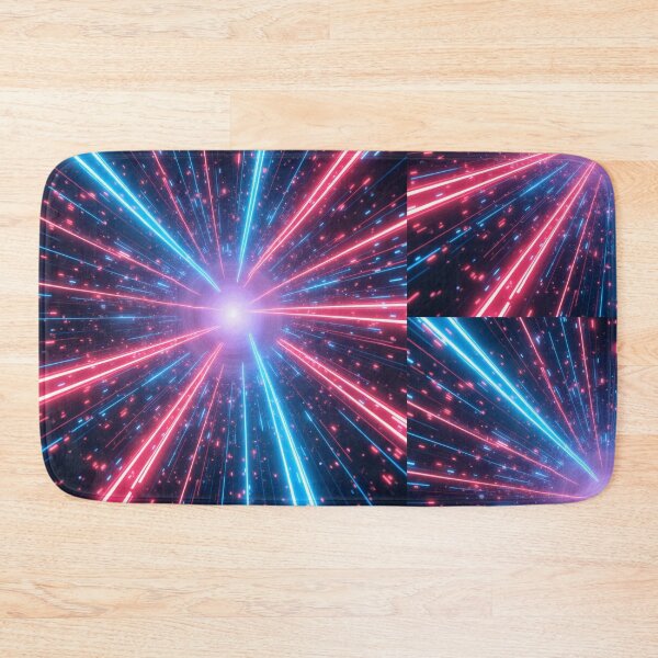 Item preview, Electric Blue And Vibrant Pink Light Cosmic Intense Neon Hyperspace Tunnel Design designed and sold by PatternsPalette.