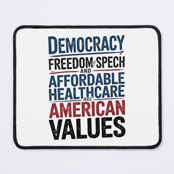 Item preview, Democracy FreedomOfSpeech and Affordable HealthCare Are American Values - NO KINGs designed and sold by BakeryDozen.