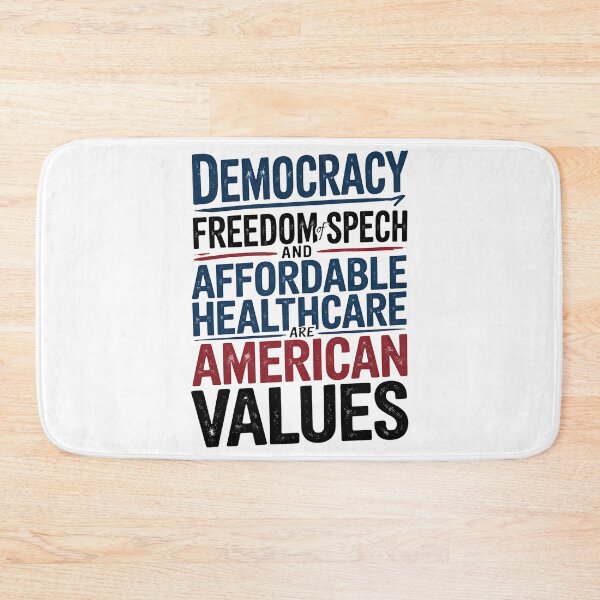 Item preview, Democracy FreedomOfSpeech and Affordable HealthCare Are American Values -  NO KINGs designed and sold by BakeryDozen.