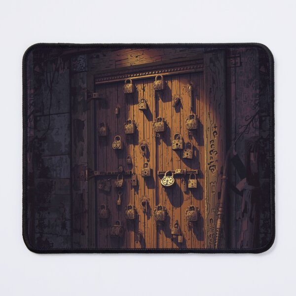 Item preview, Every Door Is a Puzzle – Mysterious Locked Door Illustration designed and sold by ConfuseLab Alt.