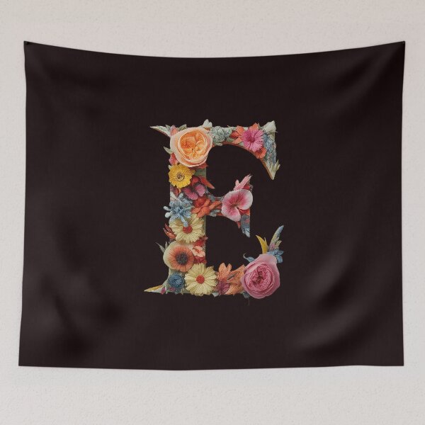 Item preview, Floral Letter E – Elegant Botanical Monogram Design designed and sold by Mirkoniart.
