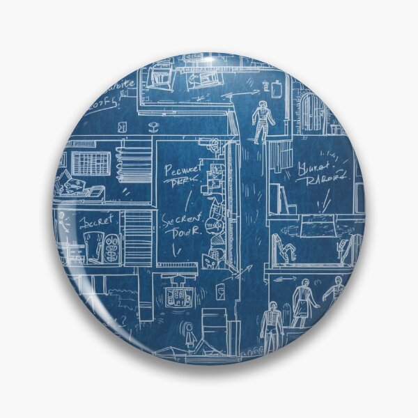 Item preview, Secret Door Blueprint – Mysterious House Floor Plan Art designed and sold by ConfuseLab Alt.