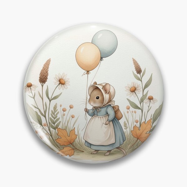Item preview, Mice and Balloons | Autumn Cottagecore Illustration designed and sold by Pasteltone.