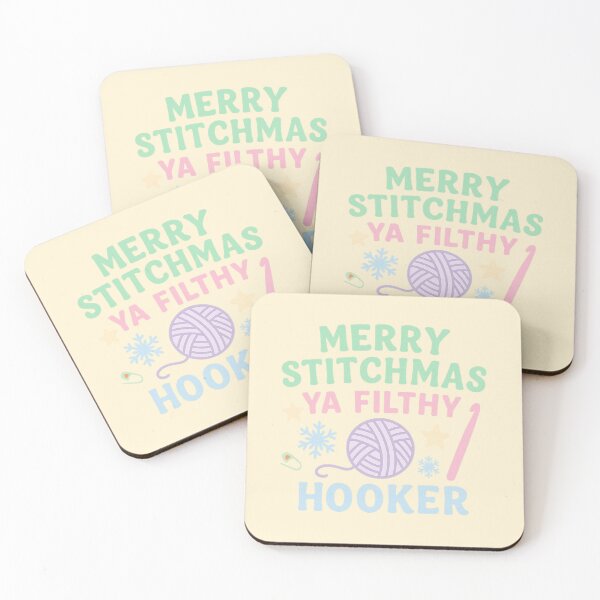 Item preview, Merry Stitchmas Ya Filthy Hooker Pastel Crochet Christmas designed and sold by StrictlyPride.
