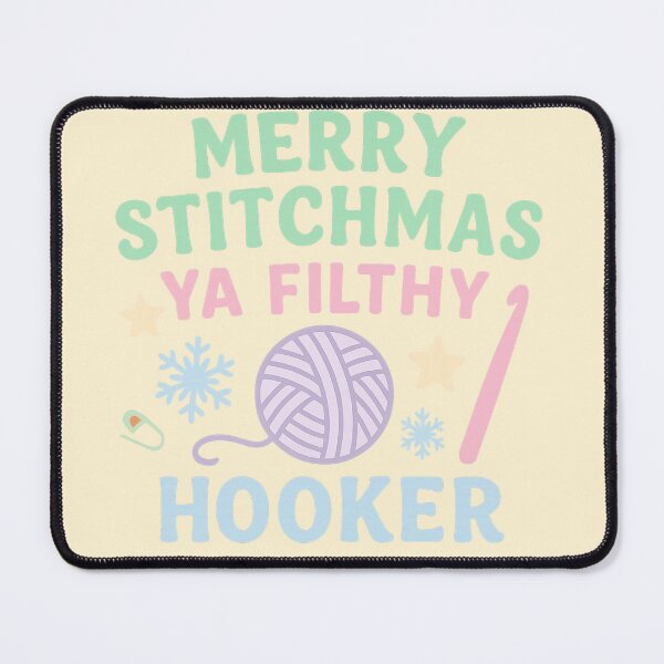 Item preview, Merry Stitchmas Ya Filthy Hooker Pastel Crochet Christmas designed and sold by StrictlyPride.