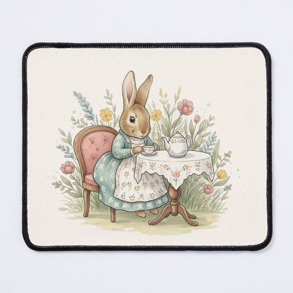 Item preview, Cottagecore Bunny Tea Party designed and sold by Pasteltone.