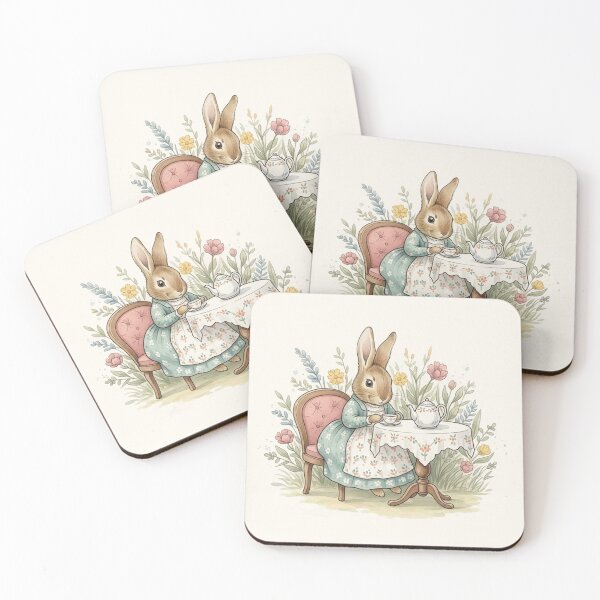 Item preview, Cottagecore Bunny Tea Party designed and sold by Pasteltone.