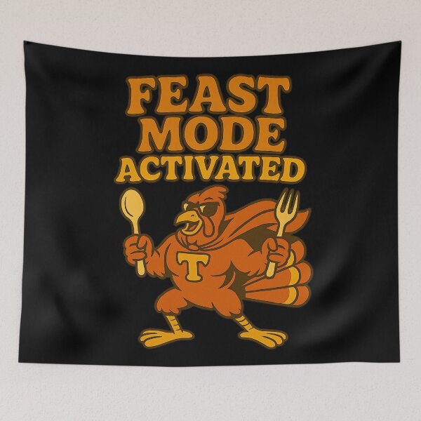 Item preview, Feast Mode Activated – Retro Superhero Turkey Thanksgiving Design designed and sold by ArcadiaSilence.