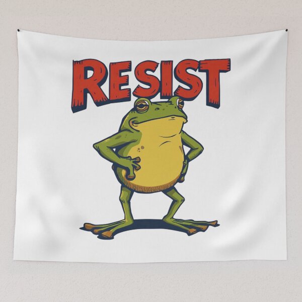 Item preview, Portland Frog Protest RESIST Funny Activist designed and sold by MirelaSorescu.