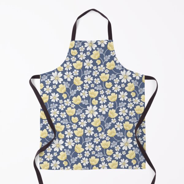 Item preview, Arctic Floral chickweed and Svalbard poppy pattern on french navy designed and sold by HazelFisher.