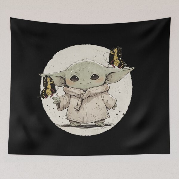 Item preview, BABY YODA WITH PAPILIO ORNYTHON BUTTERFLY designed and sold by LIS AND MELIVERSO.