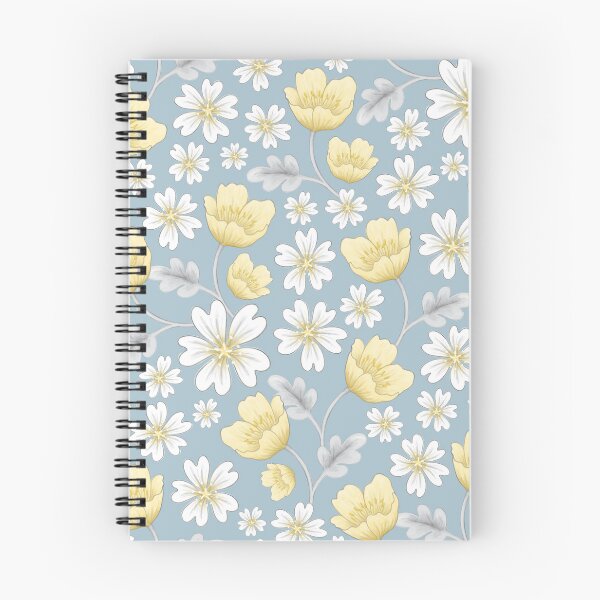 Item preview, Arctic Floral chickweed and Svalbard poppy pattern on nordic blue designed and sold by HazelFisher.