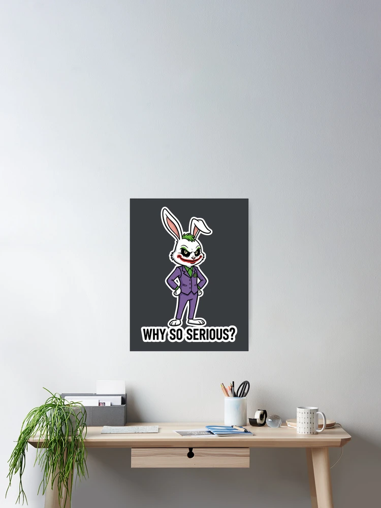 Thumbnail 2 of 3, Poster, Grumpy Rabbit Joker designed and sold by FablabArt.