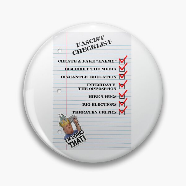 Item preview, Trump Fascist Checklist designed and sold by Wishbonedezine.