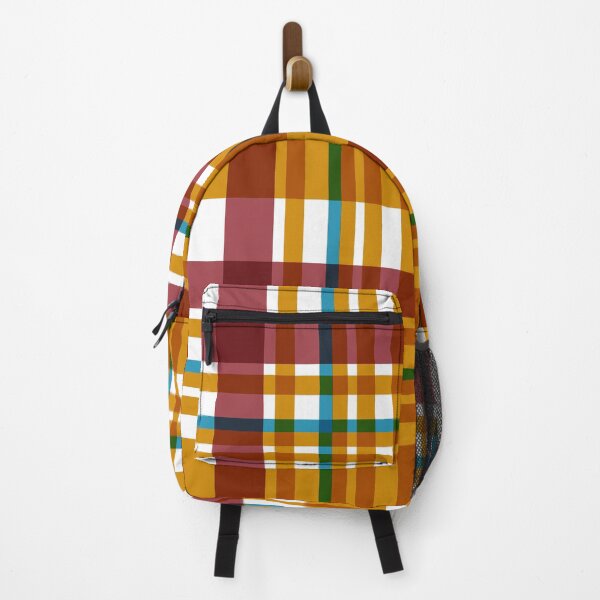 Item preview, A mustard, red and blue plaid pattern designed and sold by Hillary Holt.