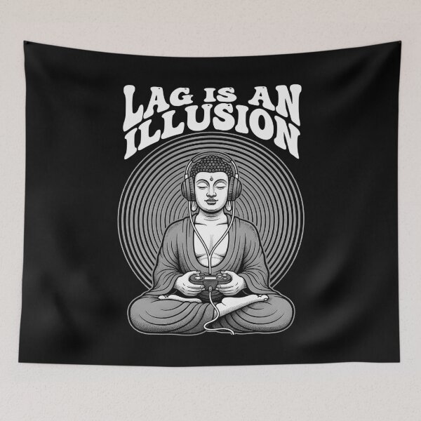 Item preview, Gamer Buddha Lag Is An Illusion Funny Gaming Zen Meditation designed and sold by GrandeDuc.