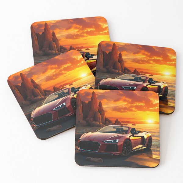 Item preview, Convertible Supercar Displayed On Beachside At Dramatic Sunset designed and sold by RevUpDesign.