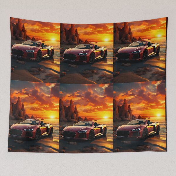 Item preview, Convertible Supercar Displayed On Beachside At Dramatic Sunset designed and sold by RevUpDesign.