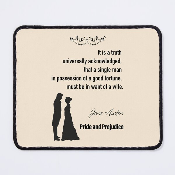 Item preview, Pride and Prejudice first line quote designed and sold by redcatdecor.