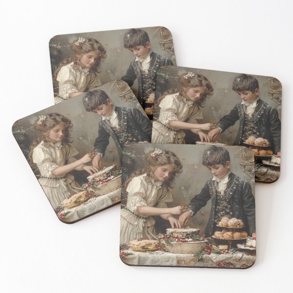 Item preview, A Sweet Moment – Victorian Christmas Scene designed and sold by GildedPagesCo.