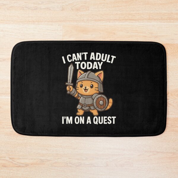 Item preview, "I Can't Adult Today, I'm On a Quest" Funny Cat Gamer – Perfect Gift for Boyfriend or Dad designed and sold by ContTraders.