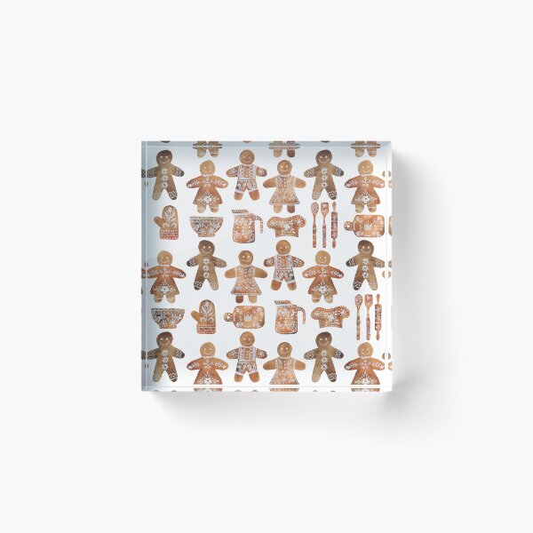 Item preview, A cute pattern of scandi inspired gingerbread men and women and baking utensils designed and sold by Hillary Holt.
