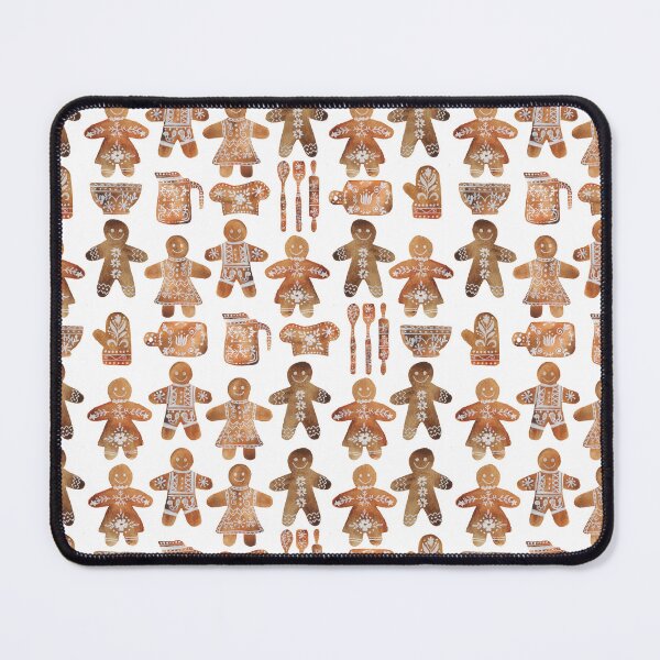 Item preview, A cute pattern of scandi inspired gingerbread men and women and baking utensils designed and sold by Hillary Holt.