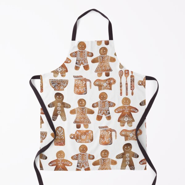 Item preview, A cute pattern of scandi inspired gingerbread men and women and baking utensils designed and sold by Hillary Holt.