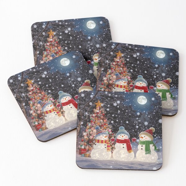 Item preview, Happy Snowmen by the Christmas Tree Under the Full Moon❄️ designed and sold by acceleratorhams.