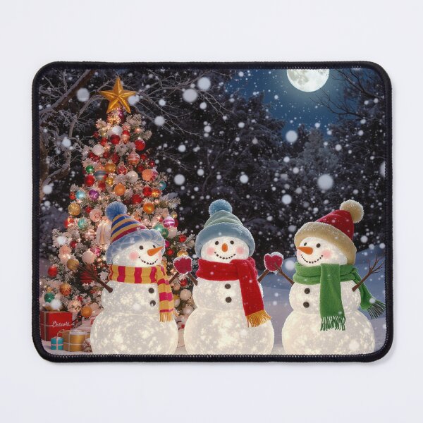 Item preview, Happy Snowmen by the Christmas Tree Under the Full Moon❄️ designed and sold by acceleratorhams.