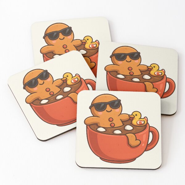 Item preview, Gingerbread Cocoa Comedy — Cute Christmas Hot Chocolate Art designed and sold by Ombrya.