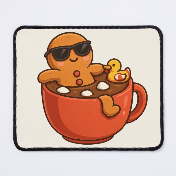 Item preview, Gingerbread Cocoa Comedy — Cute Christmas Hot Chocolate Art designed and sold by Ombrya.